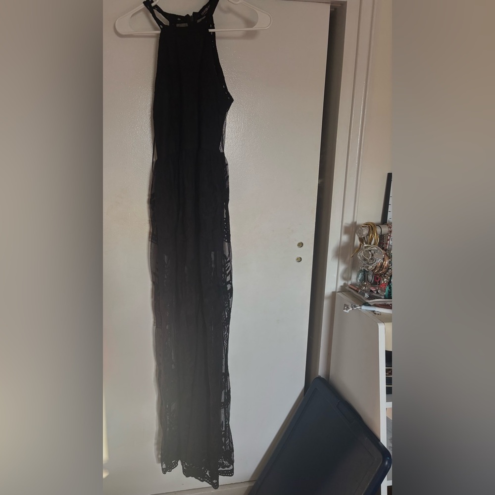 Fashion Nova Elegant Black Lace Dress